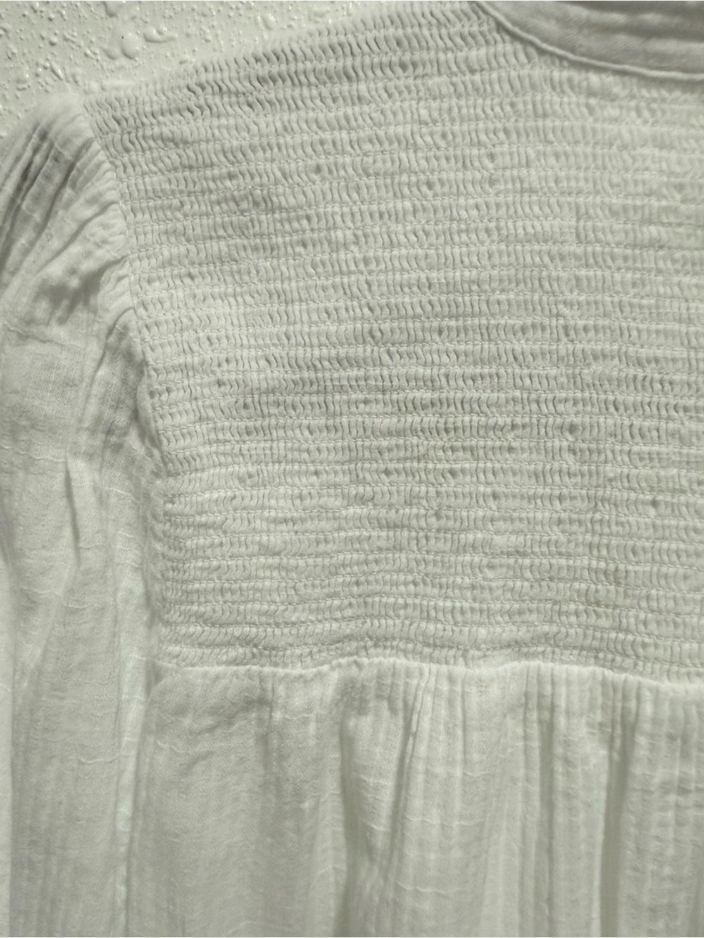 J. Crew 100% cotton White Ruffled Henley Button-Front Top S - Picture 8 of 9